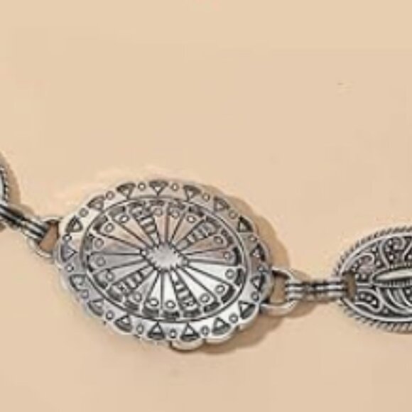 Metal Concho Belt for Women – Western Chain Belt for Dresses & Jeans